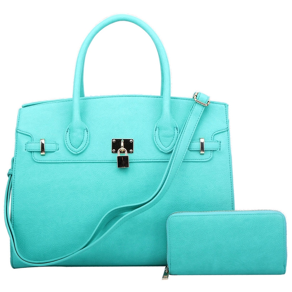 Padlock Satchel Turquoise